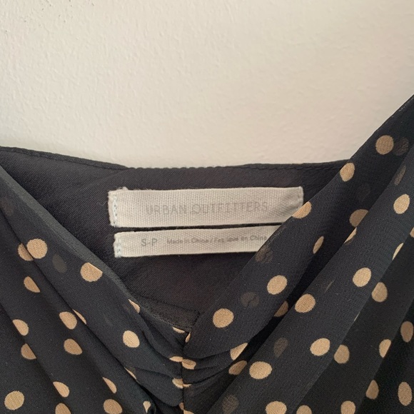 Chiffon summer dress polka dot black Sz S - Picture 9 of 9